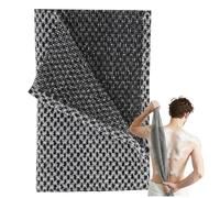 1Pcs Exfoliating Towel,Exfoliating Shower Towel,Back Extra Long Exfoliating Washcloth for Men Women,Exfoliating Body Scrubber for Cleaning and Massage (Black)