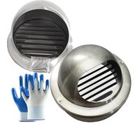 1Pcs Extractor Fan Vent Cover, Grille Louvre, Round Screen Hood, Air Vent Cover for Kitchen Bathroom Office(Black,100mm)