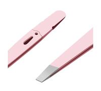1Pcs Eyebrows Tweezers Colorful Beauty Fine Hairs Puller Makeup Tools Stainless Steel Slanted Eye Brow Clips Removal for Ingrown Hair, Blackhead Removal(Pink)