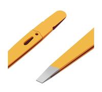 1Pcs Eyebrows Tweezers Colorful Beauty Fine Hairs Puller Makeup Tools Stainless Steel Slanted Eye Brow Clips Removal for Ingrown Hair, Blackhead Removal(Orange)