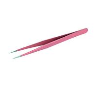 1Pcs Eyelash Tweezers, Nair Art Tweezers Straight and Curved Tip, Lash Tweezers, Eyelash Extension Tweezers (Pink Style1-1Pcs)