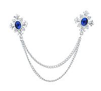 1pcs fashion tassel crystal cross chain brooch women's shirt collar pins and brooches personality lapel pin buckle women accessories Made in China