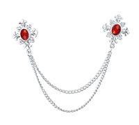 1pcs fashion tassel crystal cross chain brooch women's shirt collar pins and brooches personality lapel pin buckle women accessories Made in China