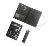 1pcs Felt Coin Purse with 1 Felt Keychain, Pregnancy Photo Storage Bag, Maternity Passport Holder for Storing Pregnancy Photos, Insurance Cards, Vaccination Cards, Etc. (Grey)