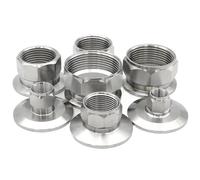 1pcs Female Adaptor Hexagonal Tri Clamp Fitting Joint 1/4" 3/8" 1/2" 3/4" 1" 1-1/2" 2" 304 Stainless Steel Sanitary