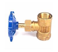 1pcs Female Thread Equal Straight Brass Valve with Blue Handle - Heavy Duty Suppression Valve for Plumbing and HVAC Applications(3/8 in)