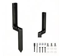 1PCS Fence Post Repair Kit, Heavy Duty Steel Fence Post Anchor, Adjustable Angle & Sliding Design for 4x4 Posts, Fix Leaning Broken Rotting Fence, Ground Spike Support Stakes