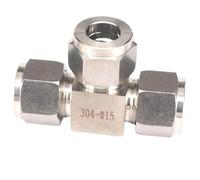 1pcs Fit Tube O.D 15mm Tee Equal 3 Ways 304 Stainless Steel Ferrule Pneumatic Air Compression Fitting Adapter