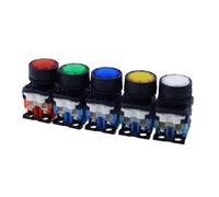 1pcs Flat button with light push button switch AP/AR22F0L-10E3 G/R/Y/S/W 11E3 XB2(Red,2NO)