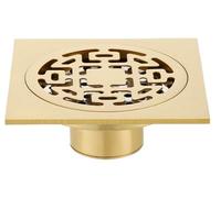 1pcs Floor Drains Chrome Square Floor Drain Strainer Cover Grate Waste(Gold B)