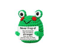 1Pcs Frog Teddy Plush, Frog Plush Doll With Card, Emotional Support Gift, Positive Potato Crochet, 6 * 9 cm, Suitable for Friend Party Decoration A02