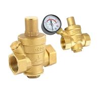 1PCS G 1/2" 3/4" 1" 2" Brass Pressure reducing Maintenance Valve DN15/DN20/DN25/DN32 Regulator Adjustable Safety Valve Pressure Gauge(2′,Without Gauge)