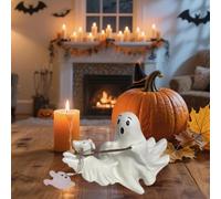 1PCS Ghost Walking Dog Statue, Cute Ghost Decor Spooky Ghosts Figurine, 2025 New Halloween Ghost Walking Dog Statue, for Home Table Room Porch Garden Party Halloween Decor Outdoor Indoor