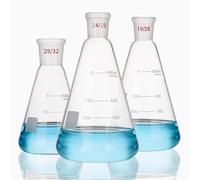 1pcs Glass Grinding Conical Bottle Triangle Flask with Plug - Available in 100ml to 3000ml Sizes(250ml Mouth 24)