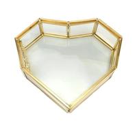 1pcs Glass Jewelry Box Heart Shaped | With Lid Storage Box Clear Geometric Display Case Display