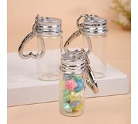 1PCS Glass Wish Bottle Keychain for Message Bag DIY Mini Pendant Decoration Short Lanyard Handmade Jewelry Gift