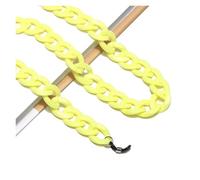 1Pcs Glasses Chain Acrylic Candy Color Chains Straps Necklace Chunky Lanyards Neck Eyeglasses Holder Cord(Yellow)
