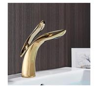 1PCS Gold/Chrome/White/ORB Polished Basin Solid Bathroom Single Handle Single Hole Wash Basin Hanging(Gold)