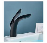 1PCS Gold/Chrome/White/ORB Polished Basin Solid Bathroom Single Handle Single Hole Wash Basin Hanging(Matte Black)