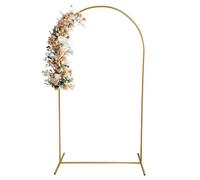 1PCS Gold Wedding Arch Stand, Party Decor Balloon arch, Frame Backdrop Holder Bracket,Size 4FT 5FT 6FT 6.6FT 7.2FT for Graduation Wedding Birthday Party(5FT 65x150cm)