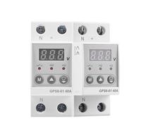 1PCS GPS8 Din Rail Dual Display Adjustable Over Voltage Current Under Voltage Protective Device Protector Relay 63A 220V 230V(GPS8-02-Down Wiring,80A)