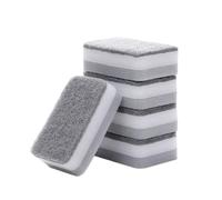 1PCS Gray Double-sided Cleaning Sponge Household Cleaning Supplies Scouring Scrub Dropshipping Cloth Restaurant Pad Cleaning eraser For washing dish washing scourers cloths scrunge scrub frui