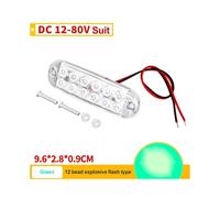 (1PCS, green) 12V 24V 12smd Car LED Strobe Warning Light Emergency Flasher Waterproof Led Signal Lights Grille Flashing LightBar Truck Trailer RV Beacon Lamp