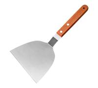 1Pcs Griddle Scraper, Stainless Steel Slant Edge Grill Scrapers Comfortable Wooden Handles Spatula for Food Pancake Pizza Home Baking Cooking,for BBQ, Burger, Steak, Kitchen (Burger Spatula)