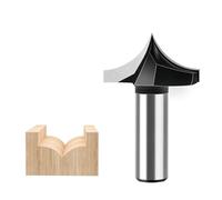 1pcs Groove Point Cutting Round Over Router Bit, 6mm 12mm Shank Carbide Tipped Woodworking Milling Cutter(12X38.1mm)