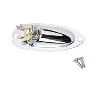 1Pcs Guitar Input Jack Socket Plate, Boat Style 1/4 Inch Input Jack Plate Socket with Screws for Most Electric Guitars (Silver)