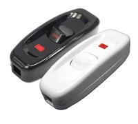 1pcs GW320 10A 250V In-Line On/Off Cord Switch rocker switch with Indicator light Bedside Switch with Light at the Middle(GW320 black)