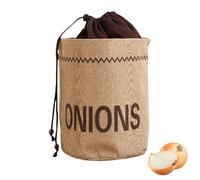 1pcs GZLANYA potato bags for storing, 21 x 26cm light blocking inner lining onion bag natural jute material brown version,for garlic storage and potato storage
