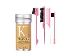 1Pcs Hair Wax Stick with Hair Comb Set,Styling Wax for Smooth Wigs,Edge Control Stick Anti-Frizz Non-greasy,Unisex Hair Pomade Stick for Flyaways Edge Frizz Hair, 4Pcs Slick Brush Set