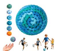 1Pcs Hand-Made Knitted Footbag Sack, Soft Knit Kick Sack for Juggling, Freestyle Tricks, Outdoor Games & Stress Relief, Multicolor Woven Toy for Teens & Adults, Random Color & Style Sent