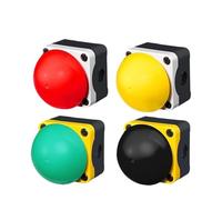 1pcs Hand Press Push Button Foot Pedal Knee Top Switch Reset/Self-locking Red Black Yellow Green Emergency Stop Mushroom Head(Black Head-Yellow,Reset Momentary)