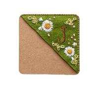 1PCS Handmade Bookmark Seasons Style Hand Stitched Page Marker Felt Triangle Multi-Function Book Accessories for Book Lovers(Green-J)