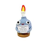 1pcs Handmade Crochet F-Bomb with Base, Emotional Support Bomb with Positive Card, Stress Relieving Bomb Toy for Friends, Funny Handmade Crochet Gift for Friends Home Office Desk Decor