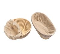 1PCS Handmade Rattan Bread Proofing Basket Natural Fermentation Sourdough Banneton Bread Basket Dough Rattan Wicker Baking Bowl Cheesecloth(Oval 21X15X8)