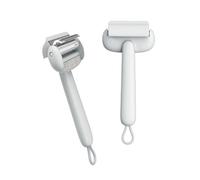 1pcs Hanging Pet Knot Untangling Comb Flip-Top Hair Removal Pet Shedding Brush Comfort Grip With Anti-Static Cloth(Grey 1pcs)
