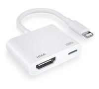 1pcs HDMI Adapter for iPhone & iPad to TV, Lightning to HDMI Adapter with Sync Audio & Video, Digital AV Converter Supports 1080P HD Output, Compatible with iPhone/iPad/iPod on HDTV/Monitor