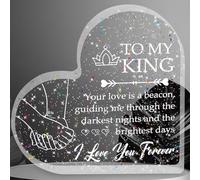 1PCS Heart-Shaped Acrylic Ornament Gifts for Boyfriend Father’s Day/Birthday Gift for Husband Valentine’s Day Gift Your Love is A Beacon Guiding Me Through The Darkest Nights and The Brightest Days