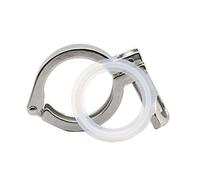 1pcs Heavy Duty 304 Stainless Steel Tri Clamp with Wing Nut - Sanitary Pipe Fittings for Ferrule TC with Silicone Gasket(51mmx64)