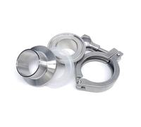 1pcs Heavy Duty Sanitary Tri Clamp Set - SS304 Stainless Steel Weld Ferrule with Silicone Gasket for Industrial Use(51mmx64)