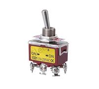 1PCS, high-end toggle rocker button switch, 2/3/4/6/8/9/12 pins, self-resetting/self-locking, silver contact copper pins, 12mm, 250V 15A(E-TEN1321)