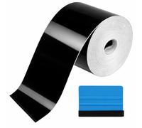 1PCS High Gloss Black Vinyl Wrap Tape 5cm x 10m, Automotive Car Vinyl Wrap Roll for Chrome Delete, Window Trim, Door Sill, Exterior Detailing, Waterproof Black Film with Free Application Tool Kit