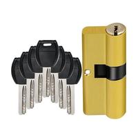 1pcs High-Security Brass Entrance Lock Cylinder for Indoor & Outdoor Use - 2 Engineering Keys & 5 Master Keys Included(90=45+45)