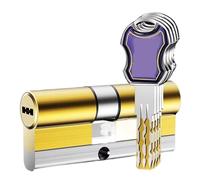 1pcs High-Security Cylinder Door Lock with 12 Colorful Totem Keys - Brass Entry Lock for Doors and Patio Sliding Doors(90=45+45)