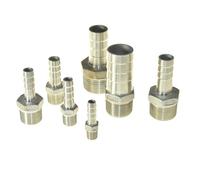 1Pcs hose Barb Connector 304 Stainless Steel 1/4" 3/8" 1/2" BSPT Male Thread Pipe Fitting Coupling Tail Connector(8mm,3/8")