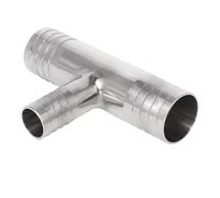 1pcs Hose Barb Reducing Tee 3 Ways Splitter 304 Stainless Steel Connector Pipe Fitting(16mm Sides,13mm Center)