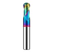 1pcs HRC60 2-Flute Color Circle DLC-Coating Tungsten Steel Carbide Aluminum Ball End Endmills CNC Machining Milling Cutter(R4x16x8Dx60L)